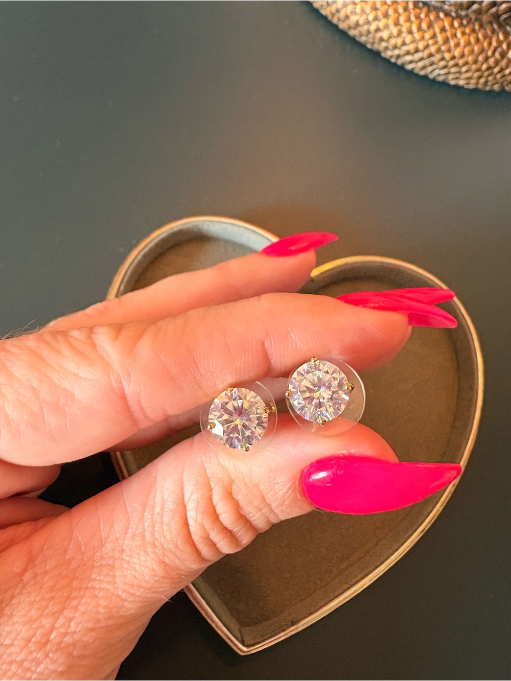 Classic Round Four-Prong Cubic Zirconia Stud Earrings